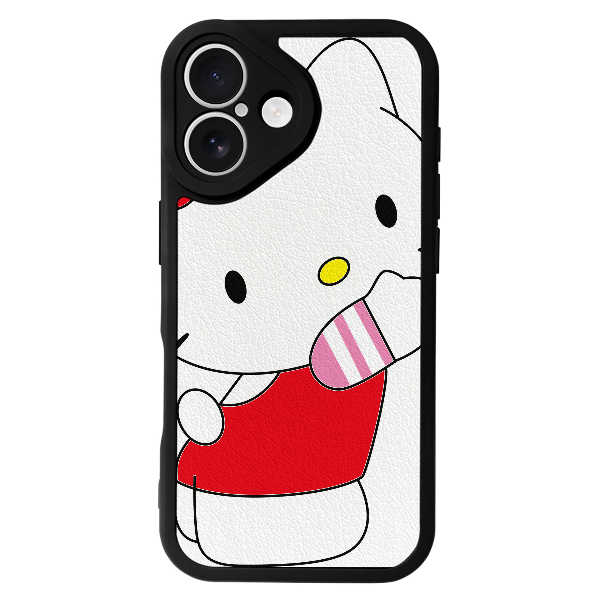 （画像用） Hello Kitty ハローキティ 【iPhone 16シリーズ対応】シリコンスマホケース（レザー調） 材質：シリコン